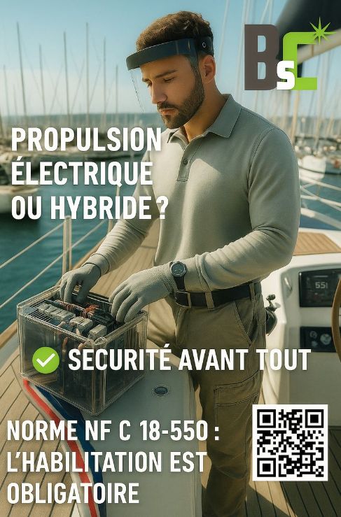 Technicien intervenant sur un système électrique de bateau